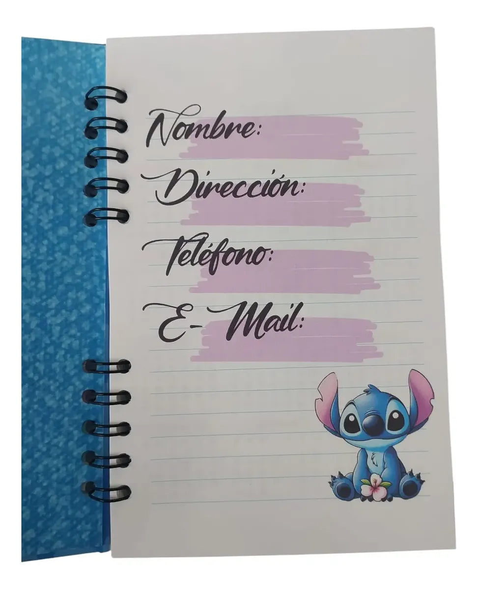 Cuaderno personalizado stitch con llavero