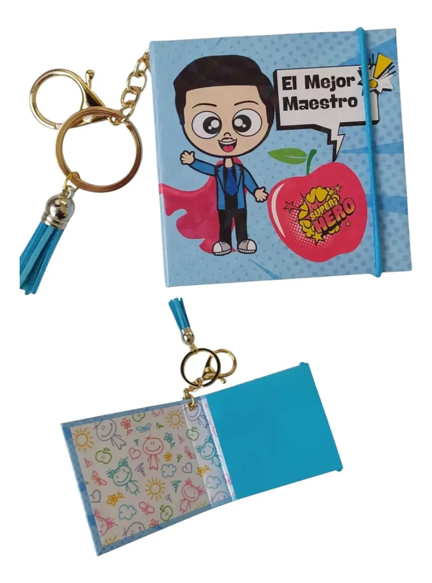 3pz libreta llavero post it regalo día del maestro