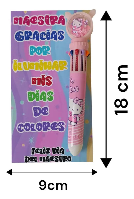 6pz pluma de colores bolígrafo día del maestro