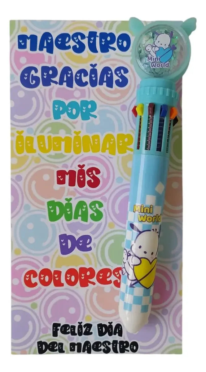 6pz pluma de colores bolígrafo día del maestro
