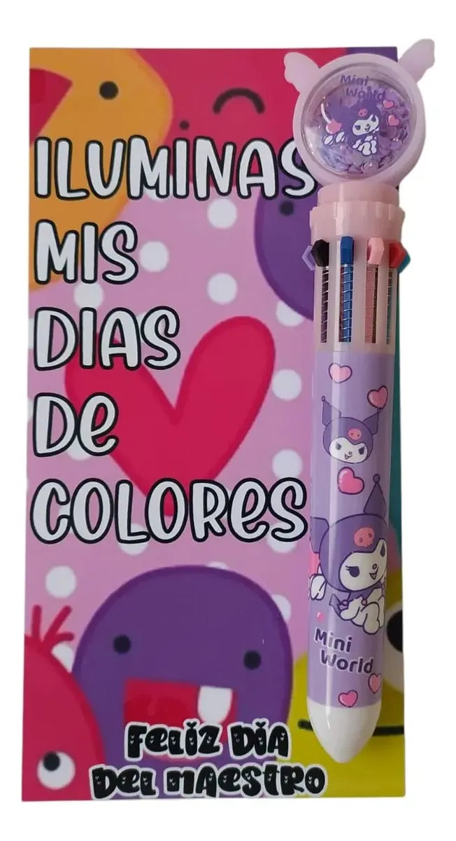 6pz pluma de colores bolígrafo día del maestro