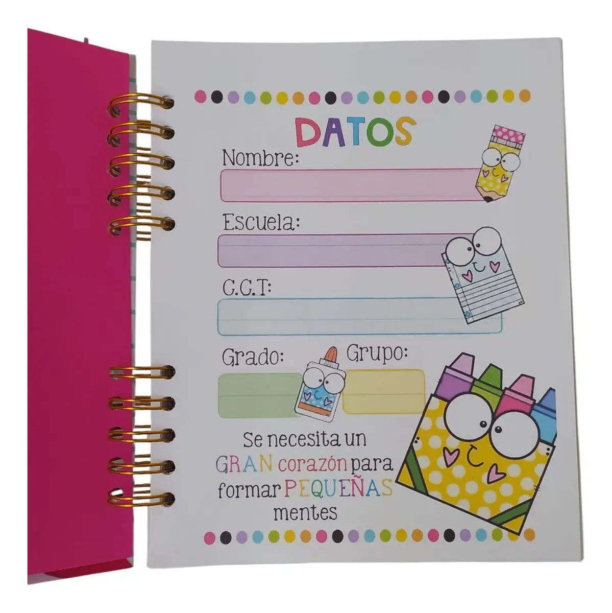 Agenda docente 2025-26 meryta con post it