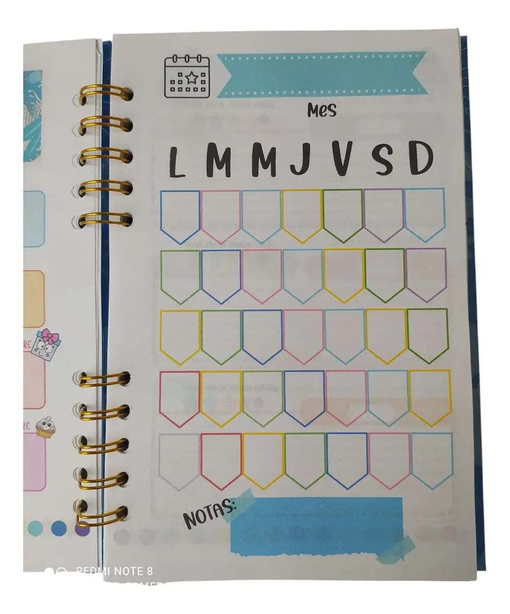 Agenda escolar para tareas stitch con llavero