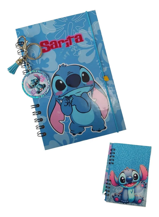 Cuaderno personalizado stitch con llavero