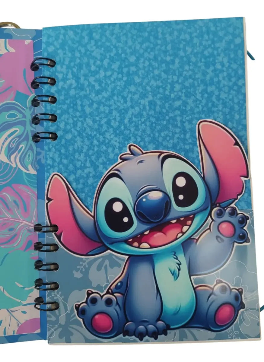 Cuaderno personalizado stitch con llavero