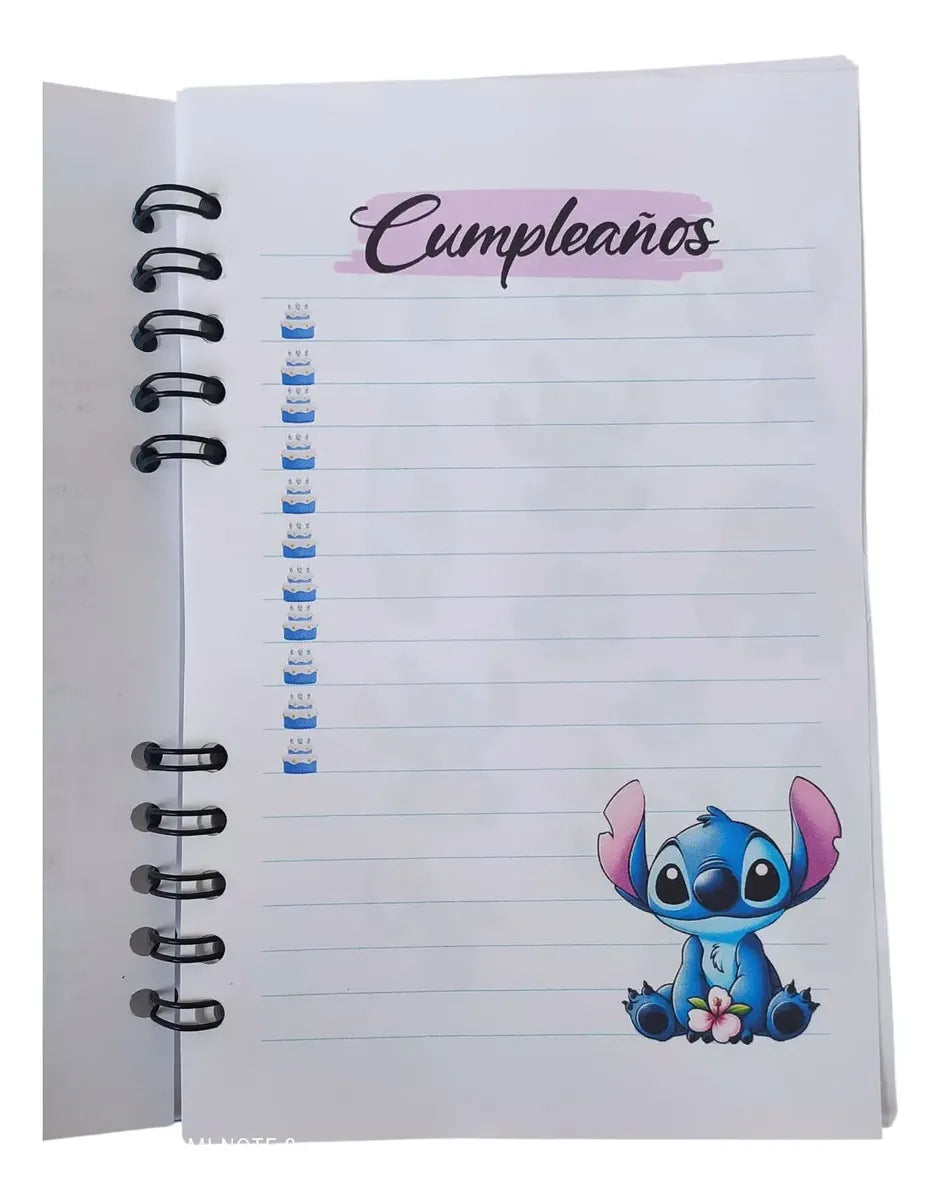 Cuaderno personalizado stitch con llavero